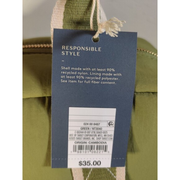 NWT Backpack Tote Universal Threads Olive Green Fabric Retail $35! - Picture 2 of 12